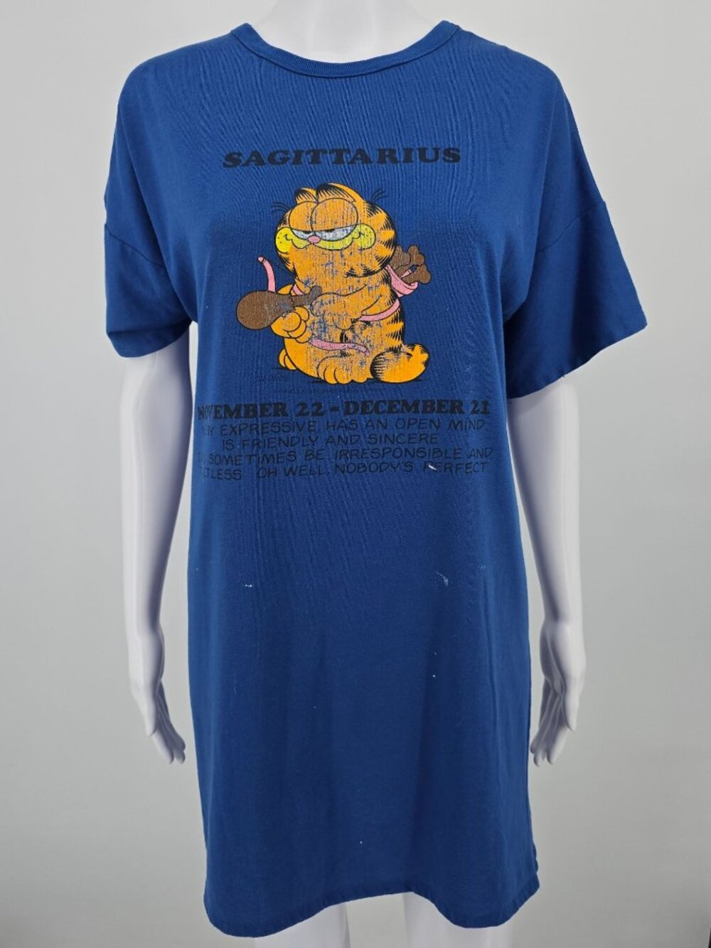 Vintage 1980s Flirts by Donnkenny Garfield Sagitarius Zodiac Sleep Shirt (OS)